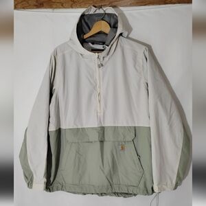 Carhartt | Rain Defender Womens Half Zip Pullover Windbreaker Chalk/Sage, LARGE